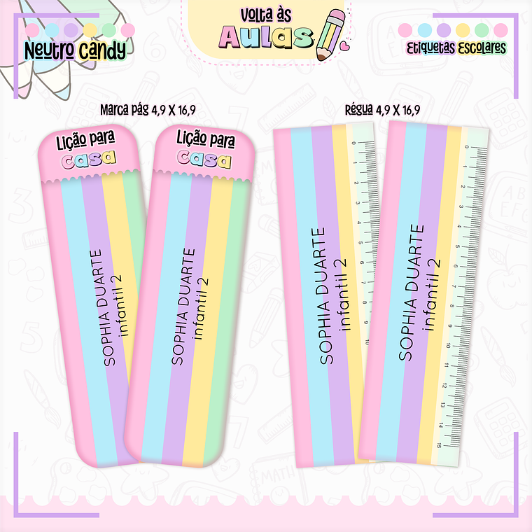 Arquivo Encadernação Kit Escolar - Neutro Candy  10