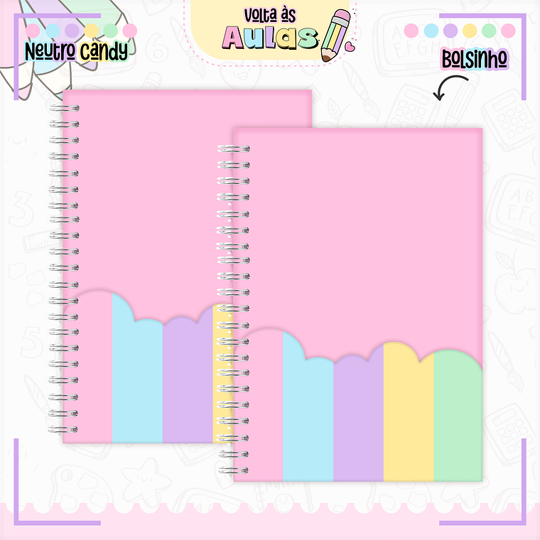 Arquivo Encadernação Kit Escolar - Neutro Candy  13