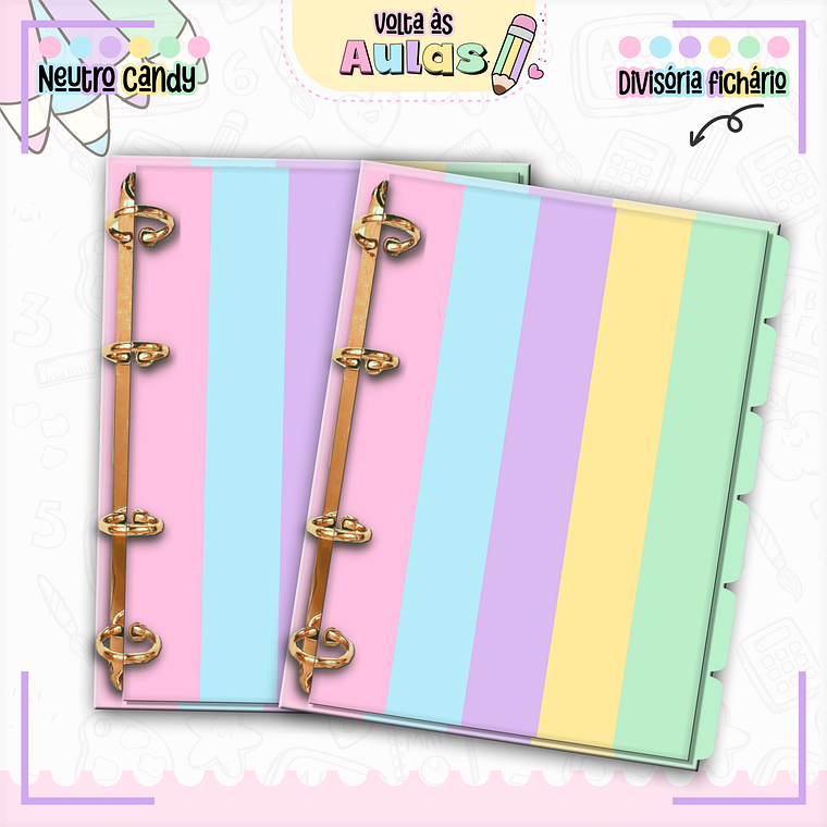 Arquivo Encadernação Kit Escolar - Neutro Candy  15