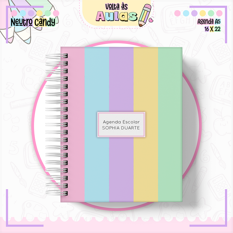Arquivo Encadernação Kit Escolar - Neutro Candy  16