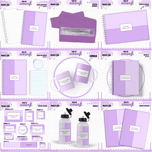 Arquivo Encadernação Kit Escolar - Lilás