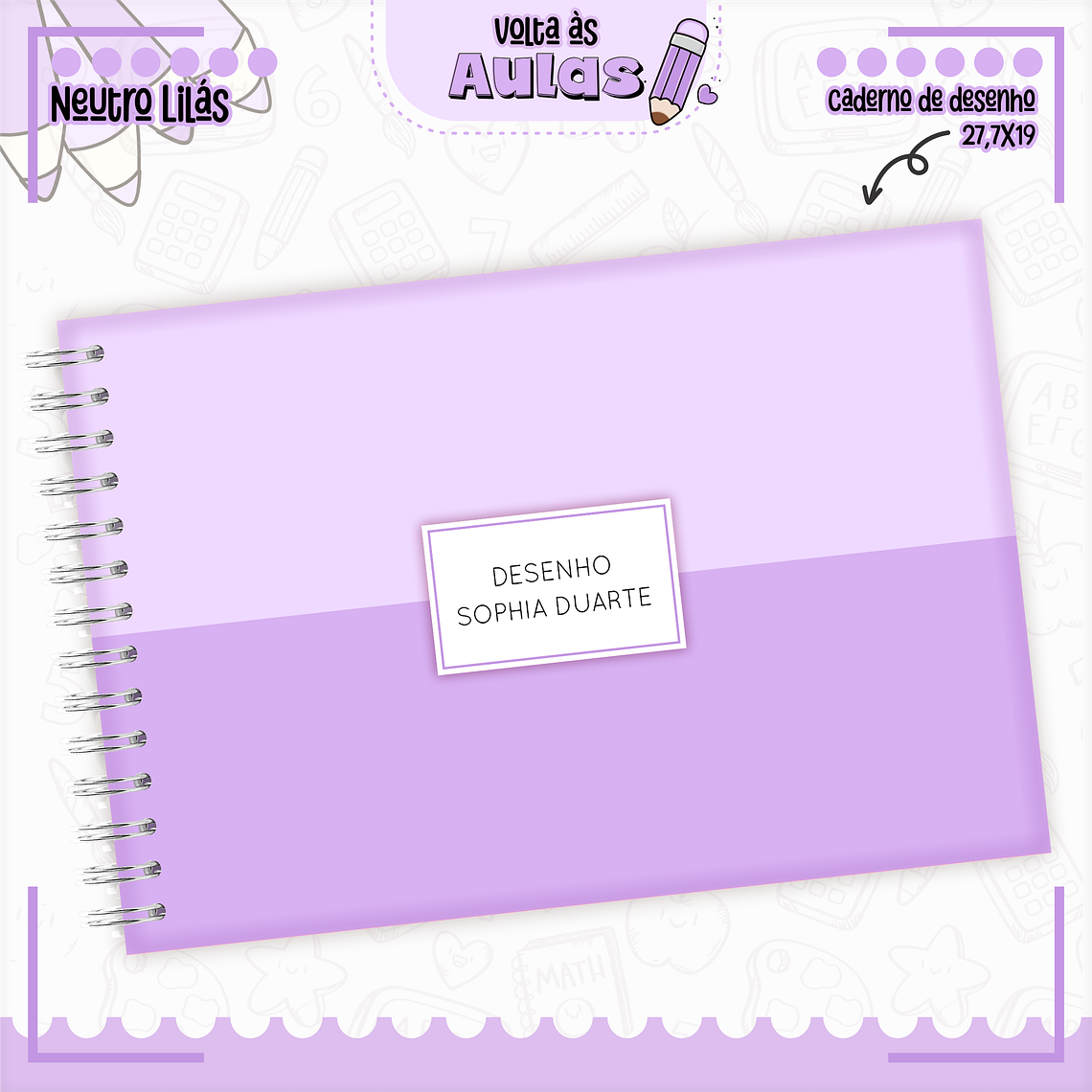 Arquivo Encadernação Kit Escolar - Lilás 2