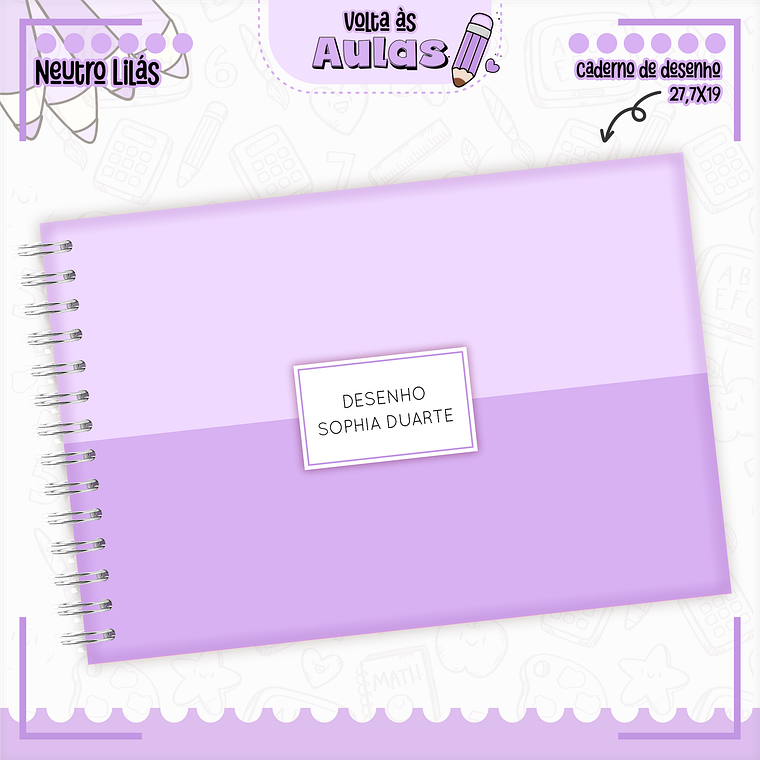 Arquivo Encadernação Kit Escolar - Lilás 2