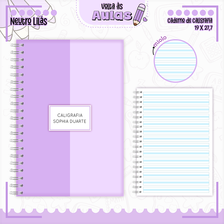 Arquivo Encadernação Kit Escolar - Lilás 3