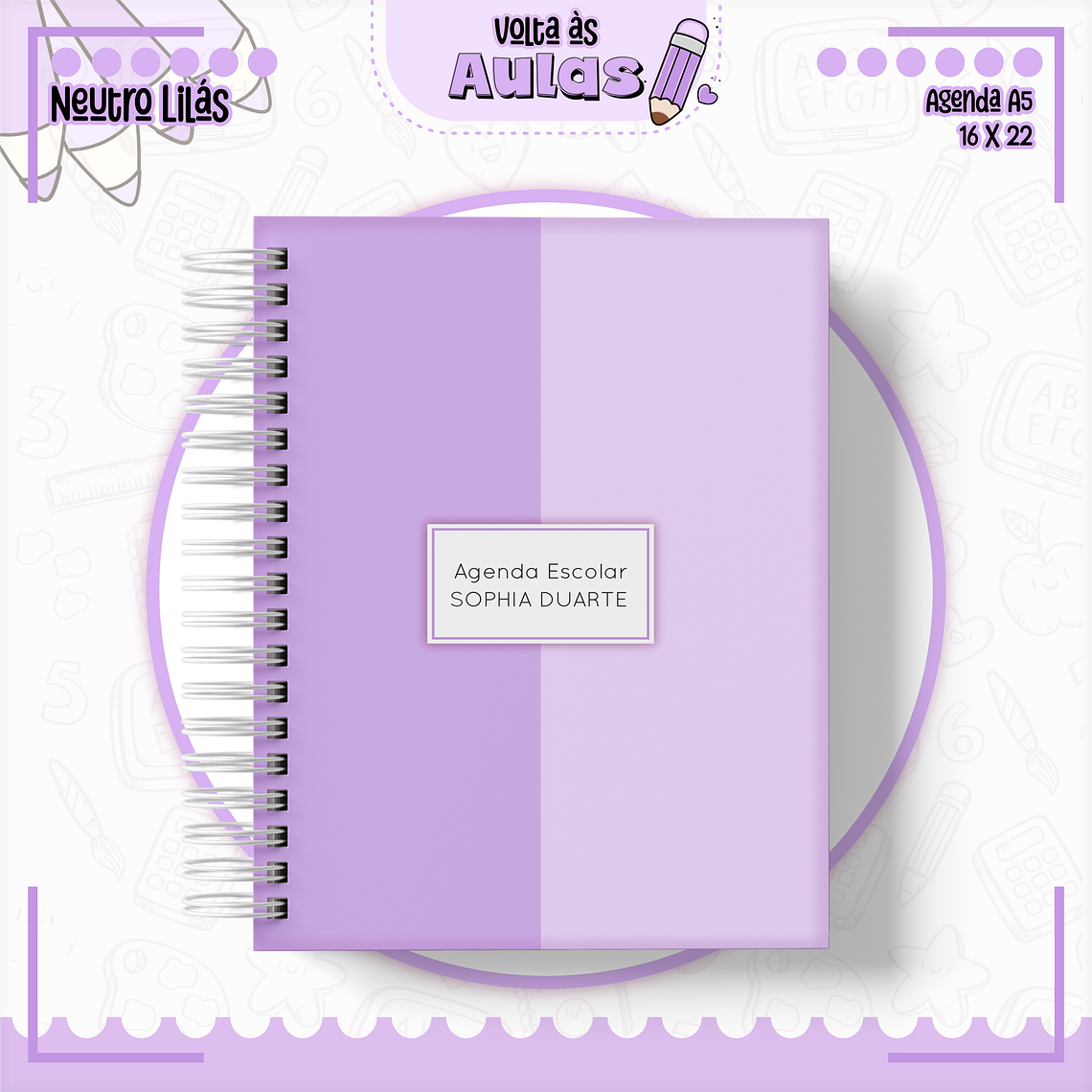 Arquivo Encadernação Kit Escolar - Lilás 6