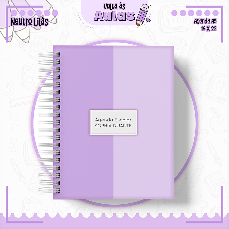 Arquivo Encadernação Kit Escolar - Lilás 6