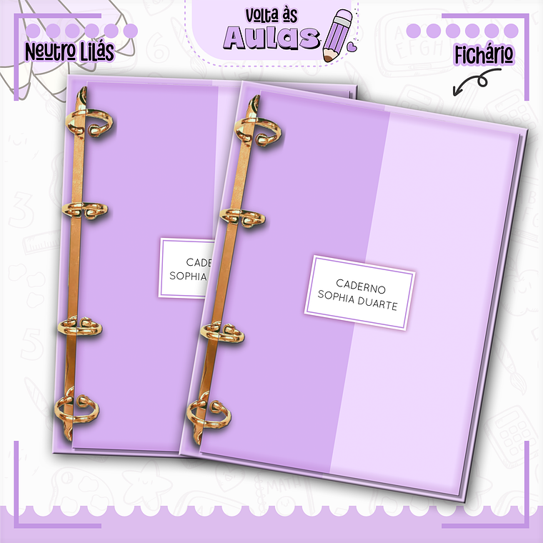 Arquivo Encadernação Kit Escolar - Lilás 10