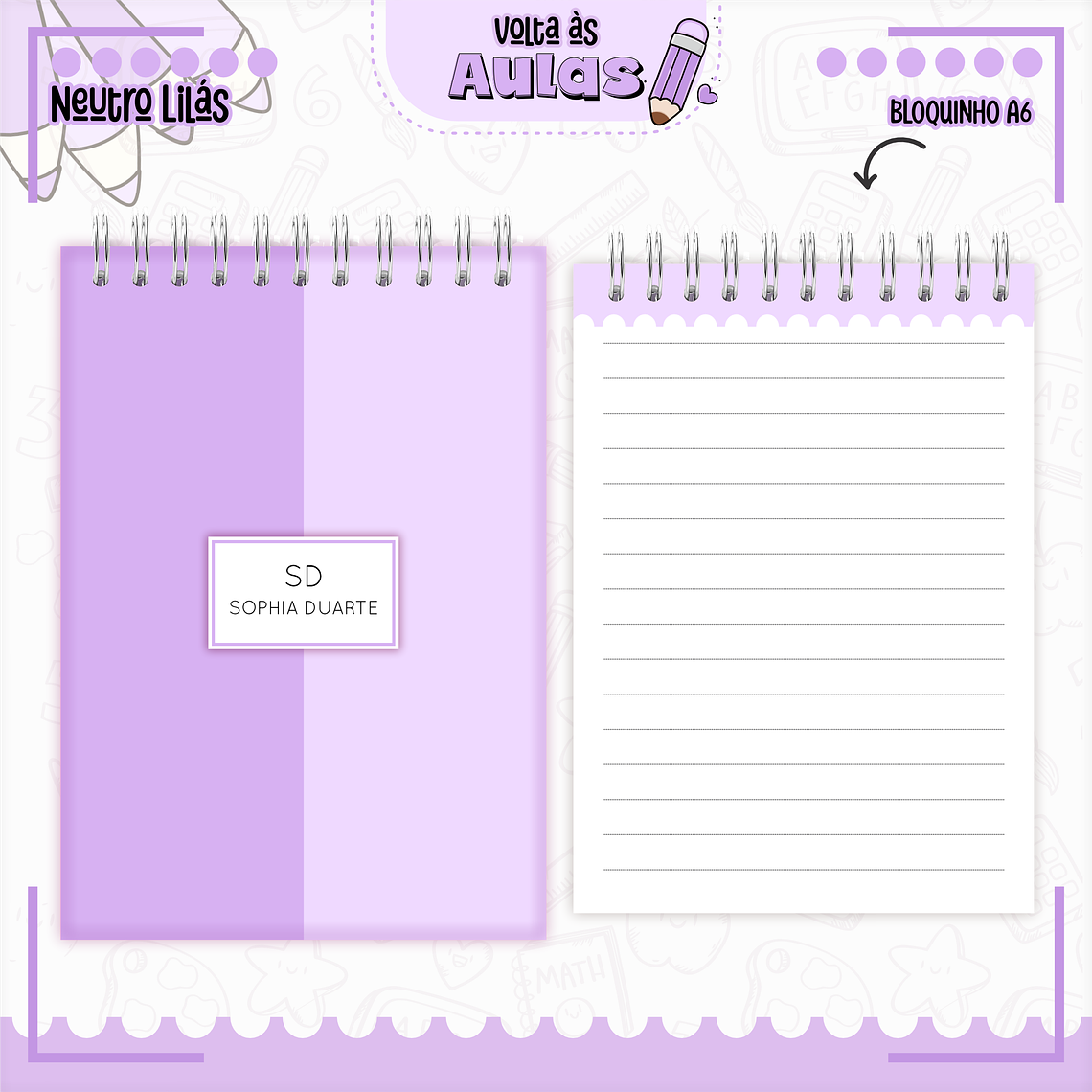 Arquivo Encadernação Kit Escolar - Lilás 11