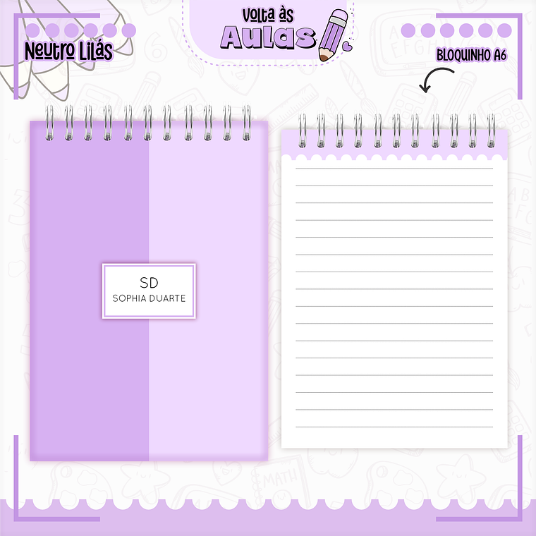 Arquivo Encadernação Kit Escolar - Lilás 11