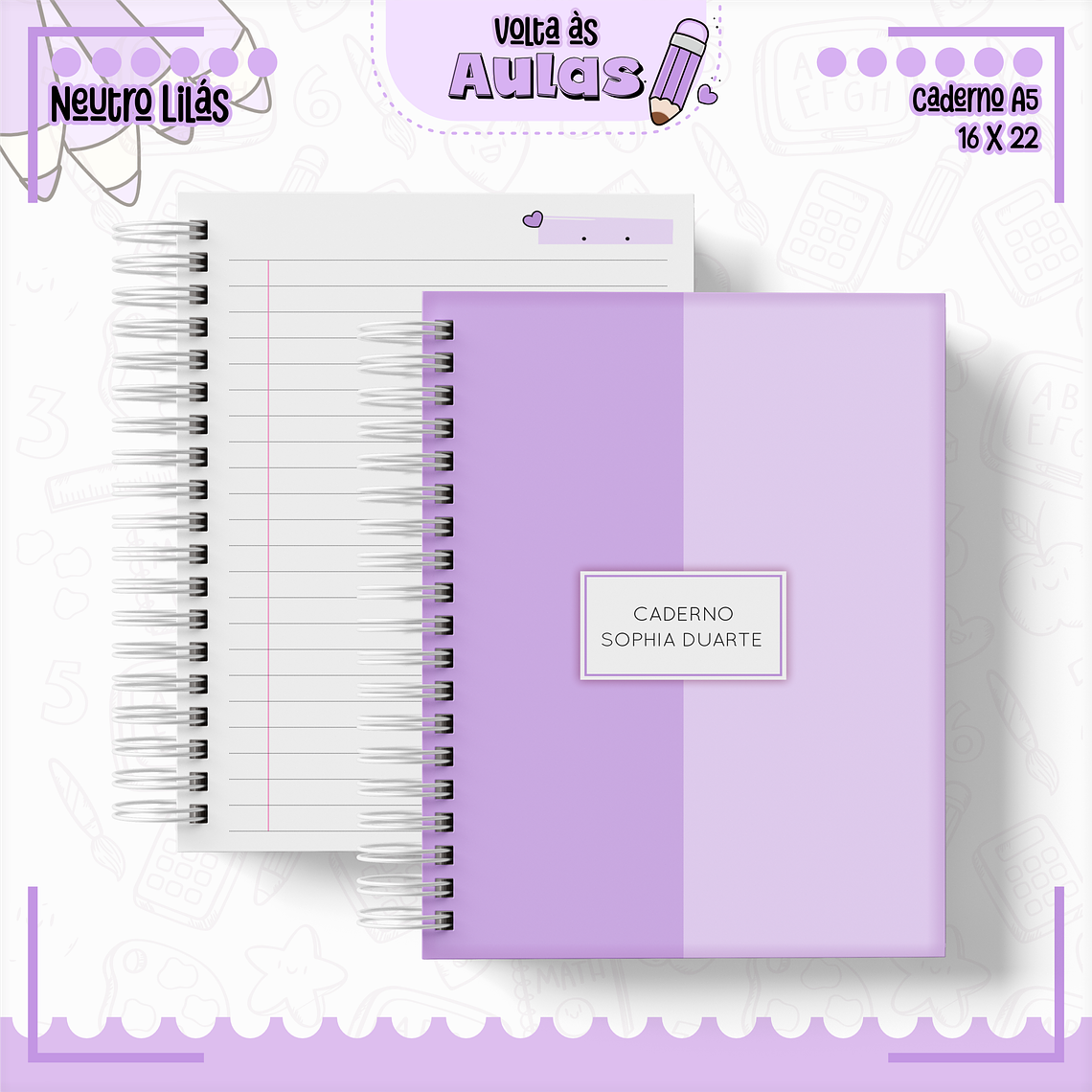 Arquivo Encadernação Kit Escolar - Lilás 12