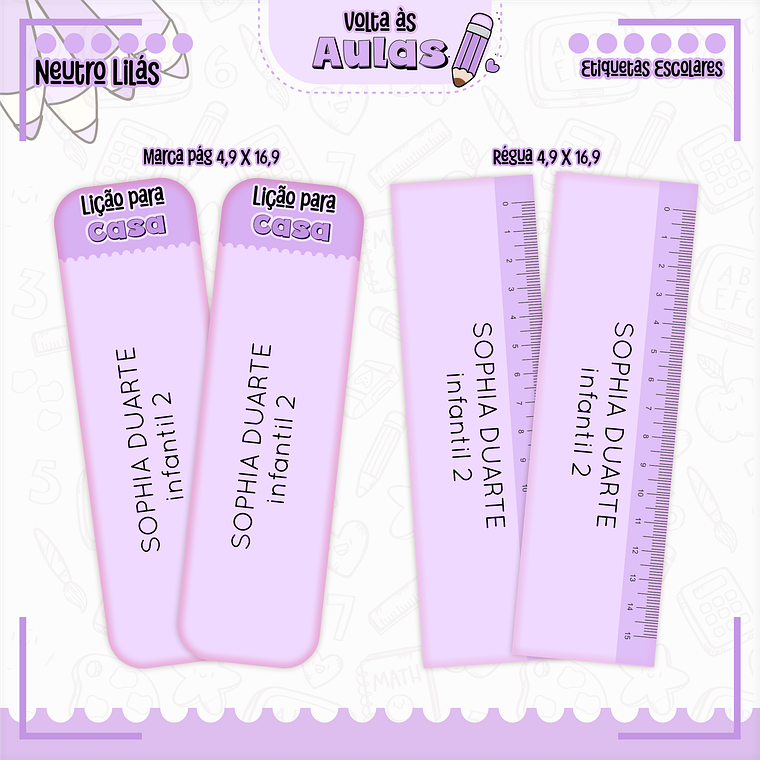 Arquivo Encadernação Kit Escolar - Lilás 15