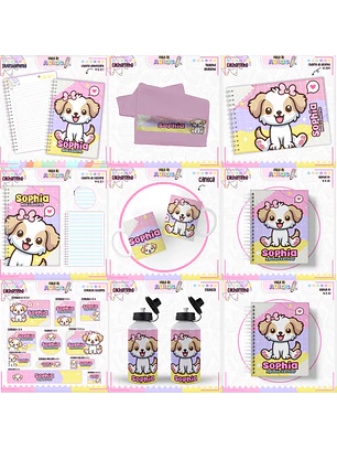 Arquivo Encadernação Kit Escolar - Cachorrinha