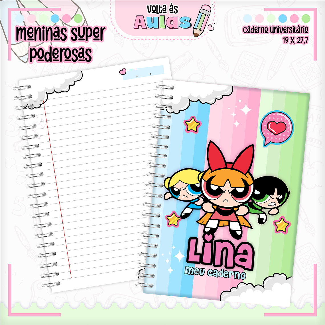 Arquivo Encadernação Kit Escolar - Super Poderosas 4