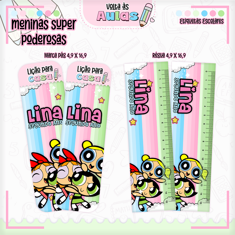 Arquivo Encadernação Kit Escolar - Super Poderosas 8