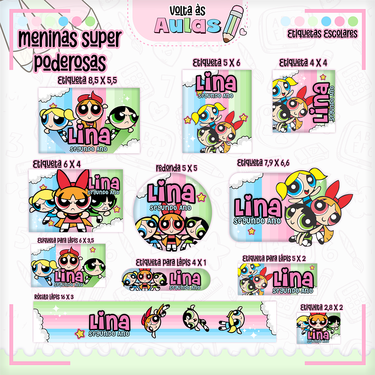 Arquivo Encadernação Kit Escolar - Super Poderosas 10