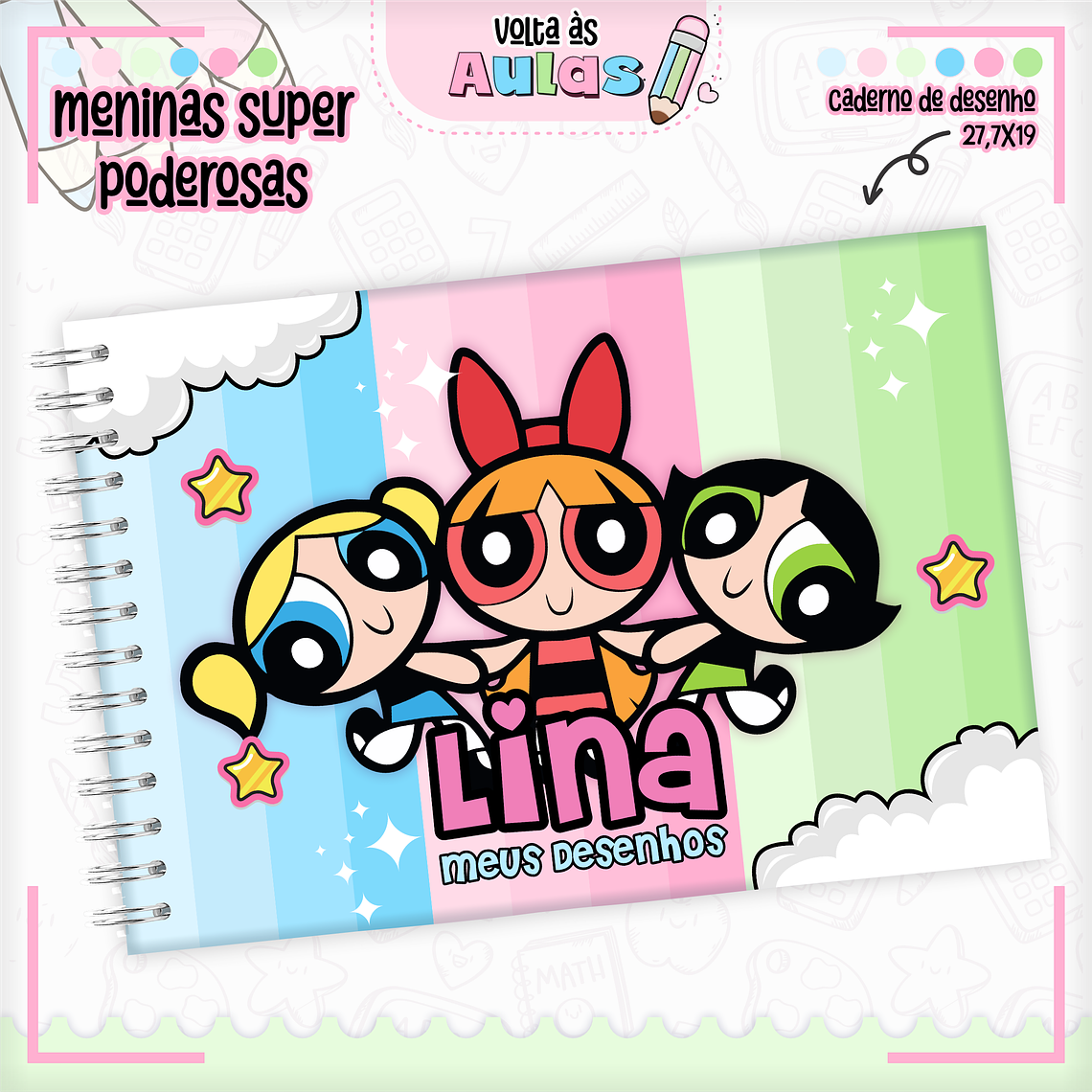 Arquivo Encadernação Kit Escolar - Super Poderosas 11