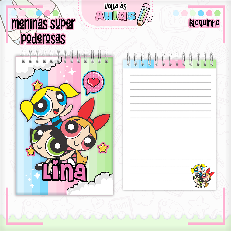 Arquivo Encadernação Kit Escolar - Super Poderosas 12