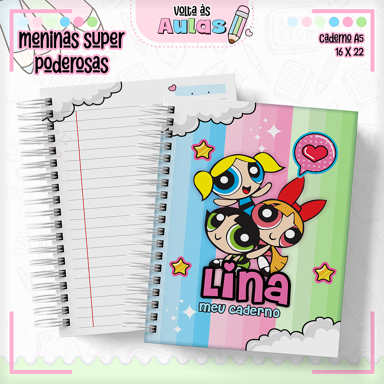 Arquivo Encadernação Kit Escolar - Super Poderosas 13