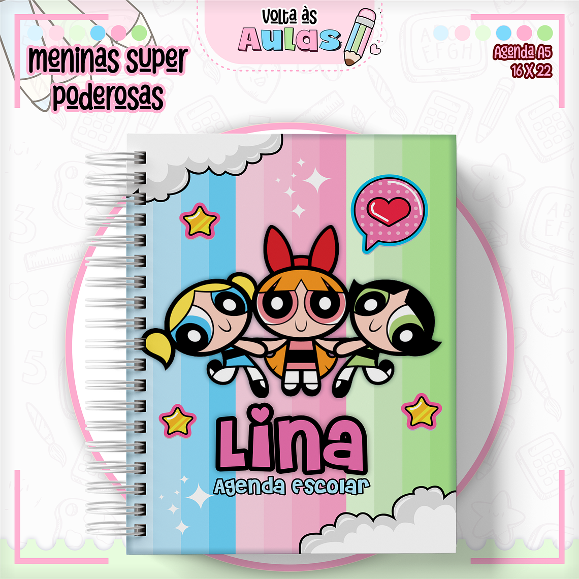 Arquivo Encadernação Kit Escolar - Super Poderosas 14