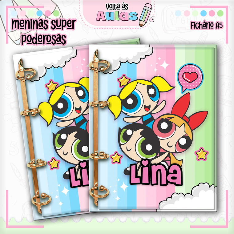 Arquivo Encadernação Kit Escolar - Super Poderosas 15