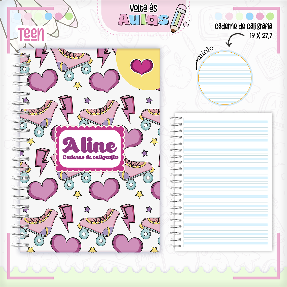 Arquivo Encadernação Kit Escolar - Teen Meninas  2