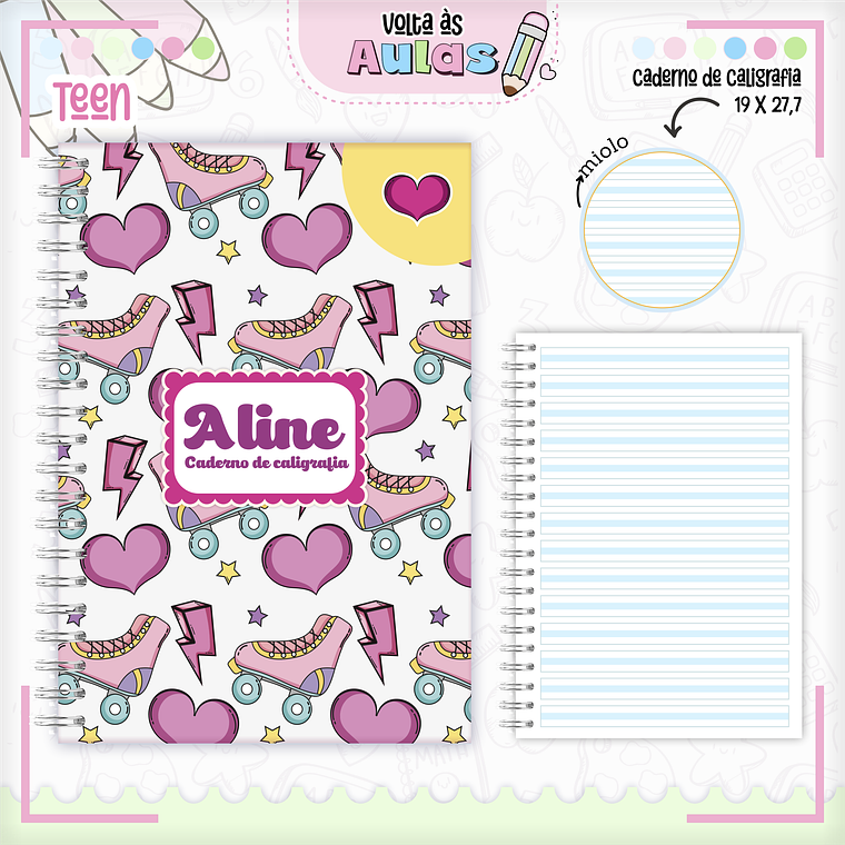 Arquivo Encadernação Kit Escolar - Teen Meninas  2