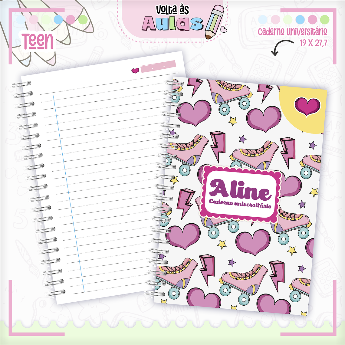 Arquivo Encadernação Kit Escolar - Teen Meninas  3