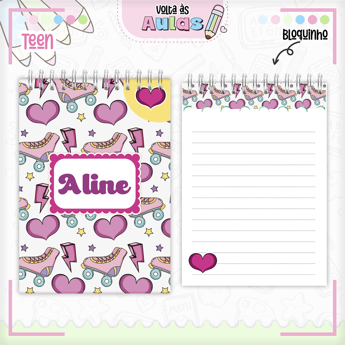 Arquivo Encadernação Kit Escolar - Teen Meninas  8