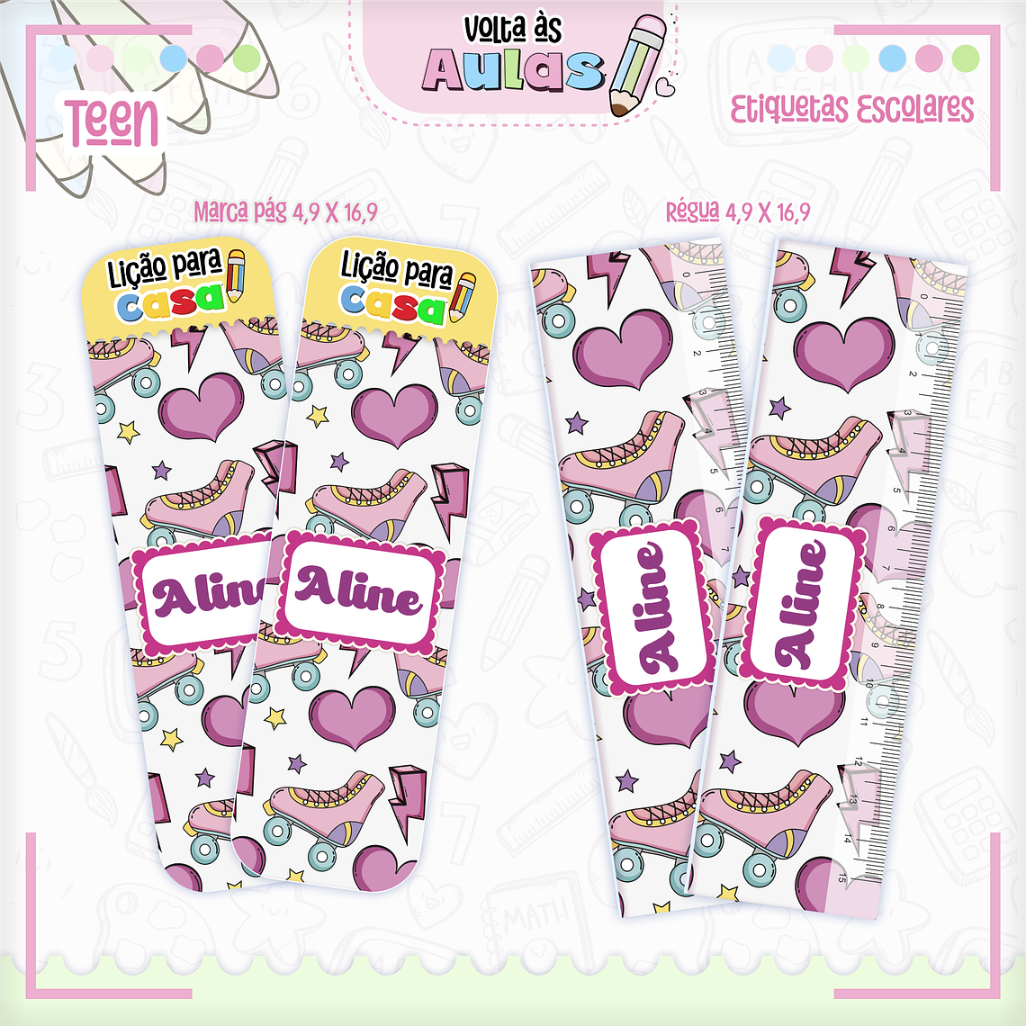 Arquivo Encadernação Kit Escolar - Teen Meninas  12