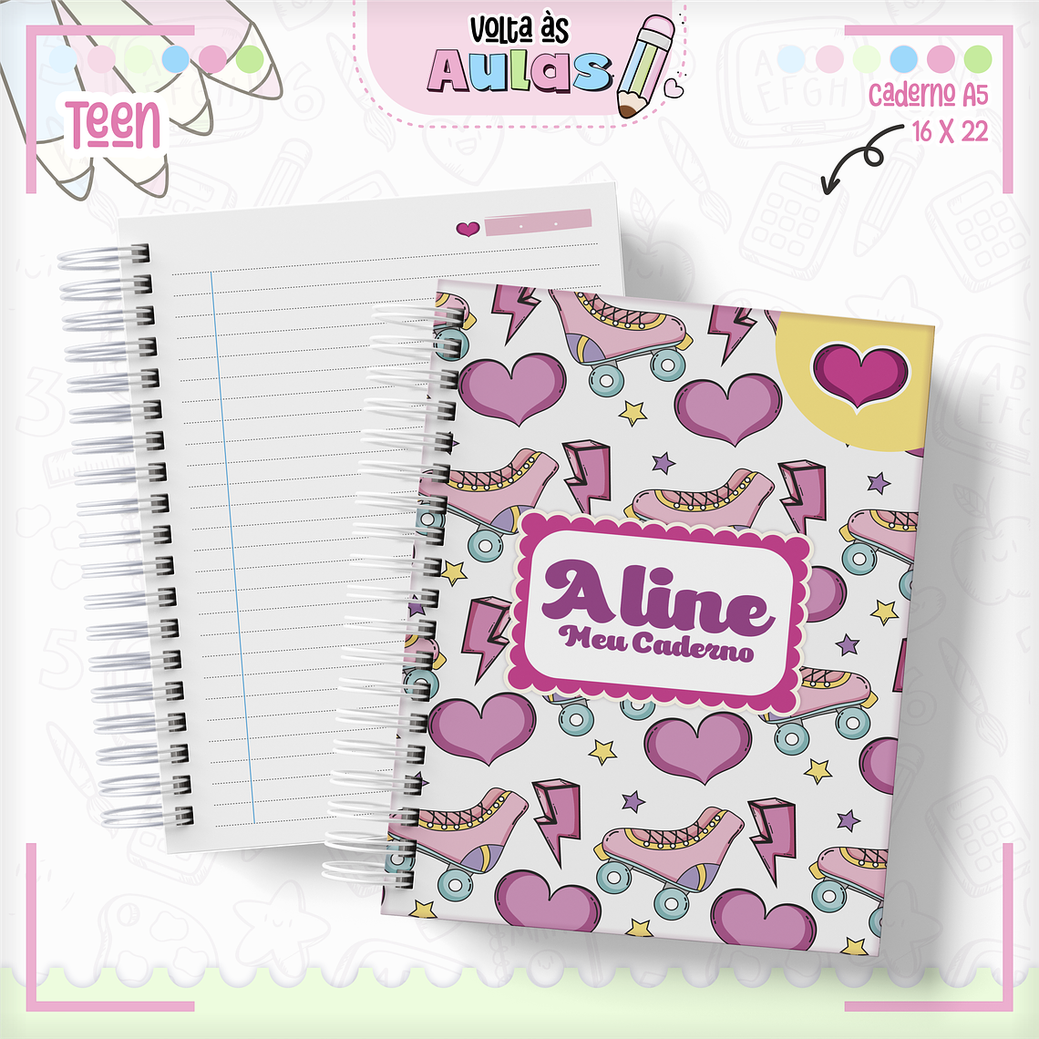 Arquivo Encadernação Kit Escolar - Teen Meninas  13