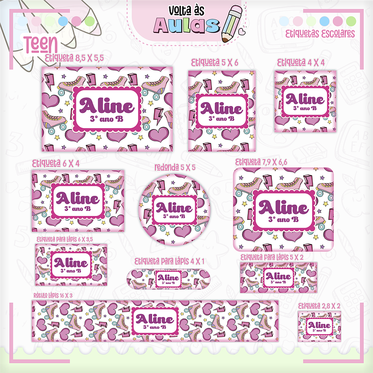 Arquivo Encadernação Kit Escolar - Teen Meninas  16