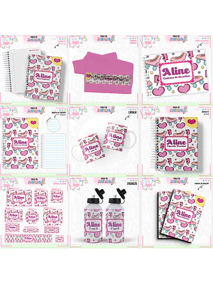 Arquivo Encadernação Kit Escolar - Teen Meninas 