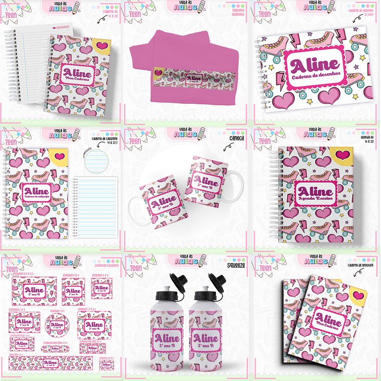 Arquivo Encadernação Kit Escolar - Teen Meninas  1