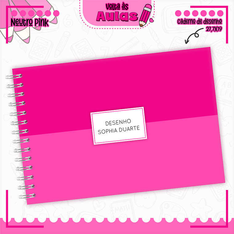 Arquivo Encadernação Kit Escolar - Neutro Pink 2