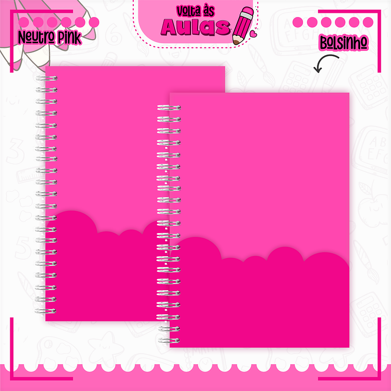 Arquivo Encadernação Kit Escolar - Neutro Pink 7