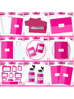 Arquivo Encadernação Kit Escolar - Neutro Pink