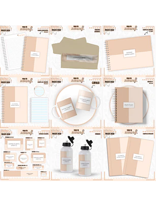 Arquivo Encadernação Kit Escolar - Neutro Bege