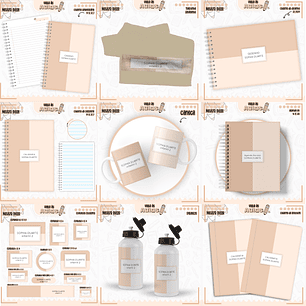 Arquivo Encadernação Kit Escolar - Neutro Bege