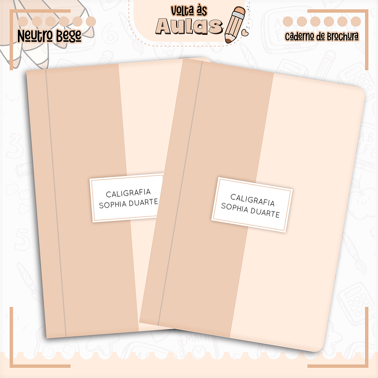 Arquivo Encadernação Kit Escolar - Neutro Bege 2