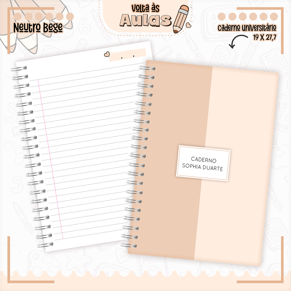 Arquivo Encadernação Kit Escolar - Neutro Bege 4