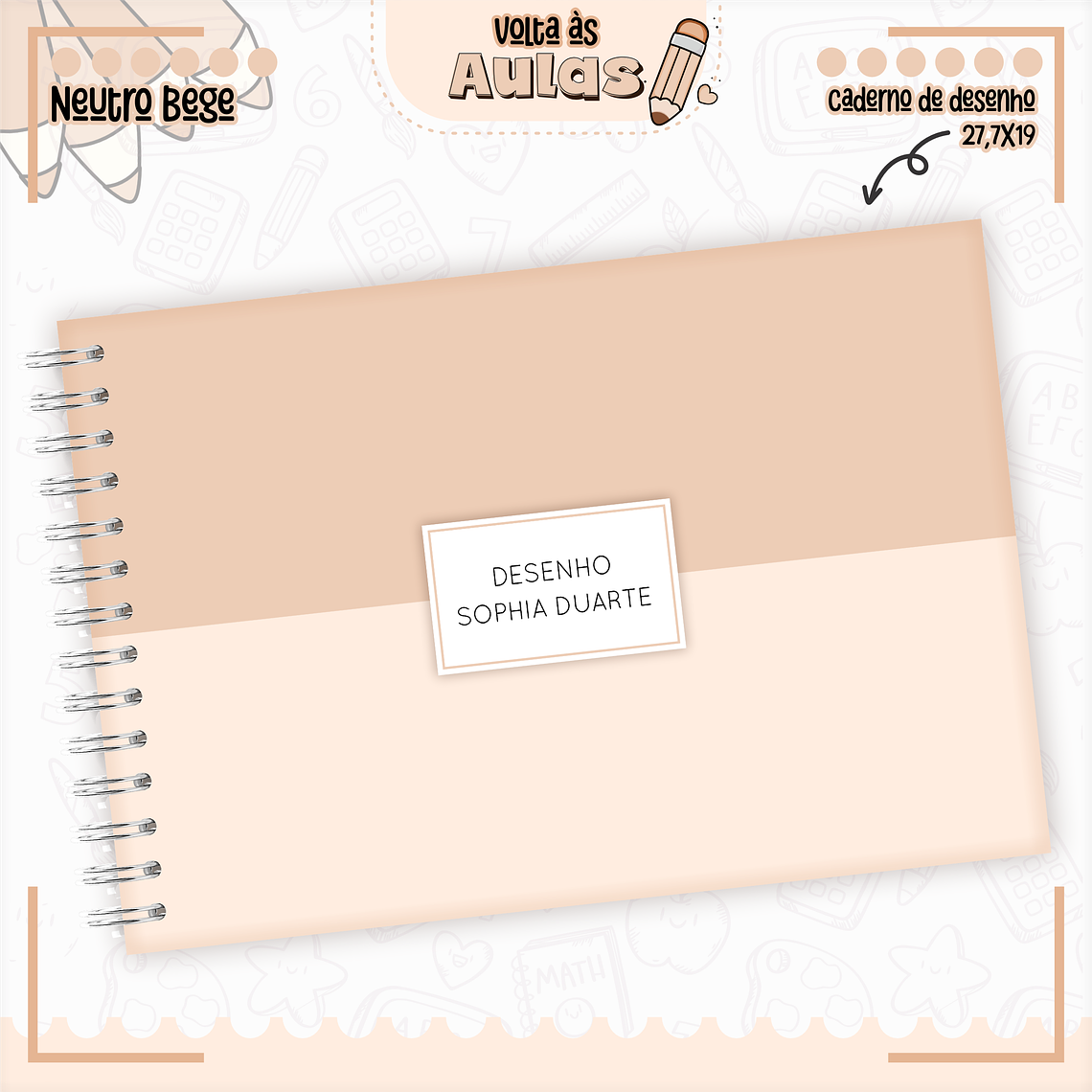 Arquivo Encadernação Kit Escolar - Neutro Bege 5