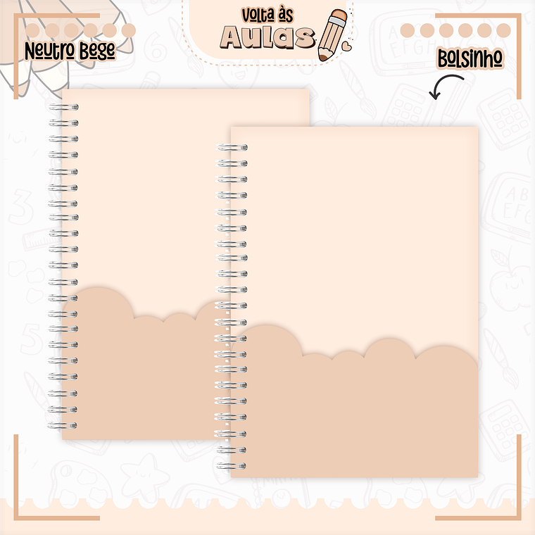Arquivo Encadernação Kit Escolar - Neutro Bege 6