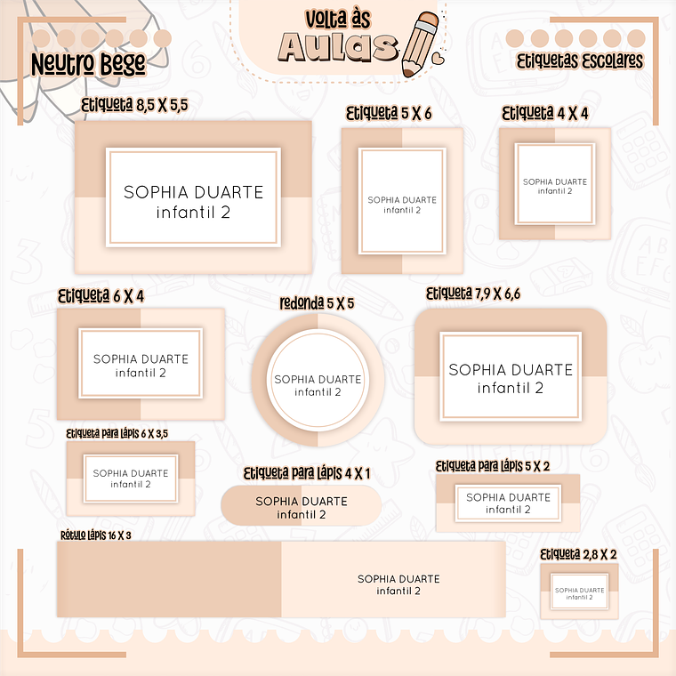 Arquivo Encadernação Kit Escolar - Neutro Bege 8