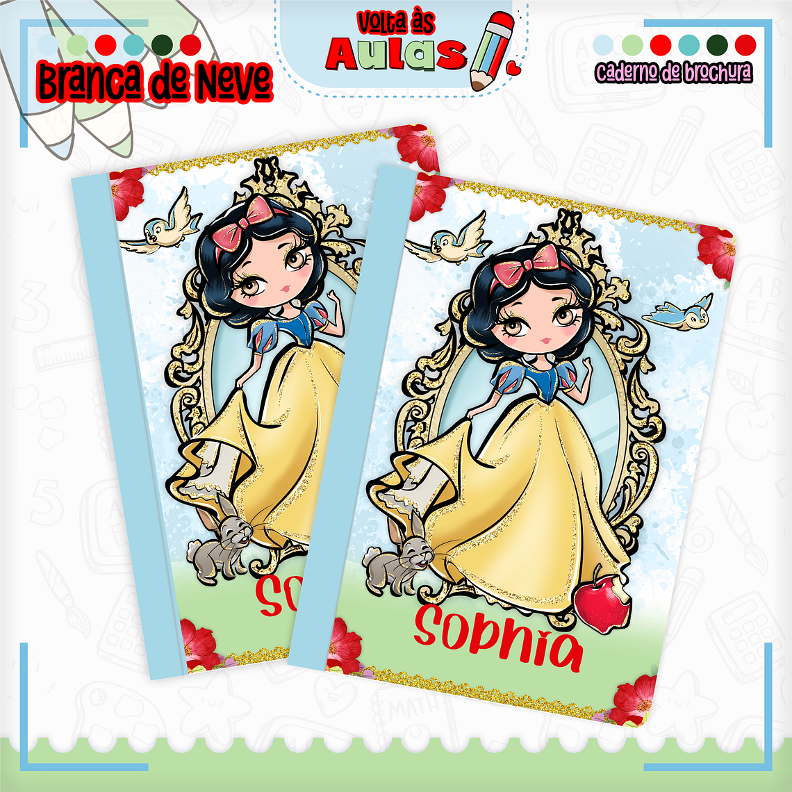 Arquivo Encadernação Kit Escolar - Branca de Neve 4