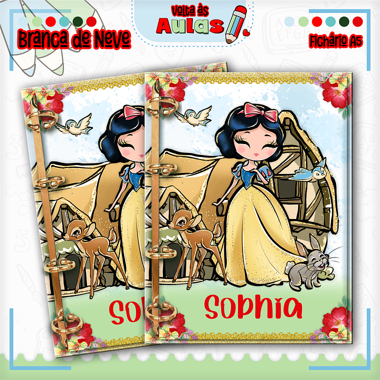 Arquivo Encadernação Kit Escolar - Branca de Neve 5
