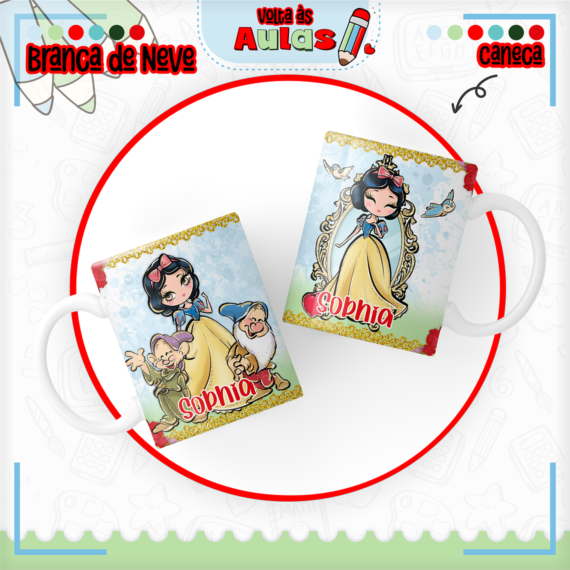 Arquivo Encadernação Kit Escolar - Branca de Neve 10