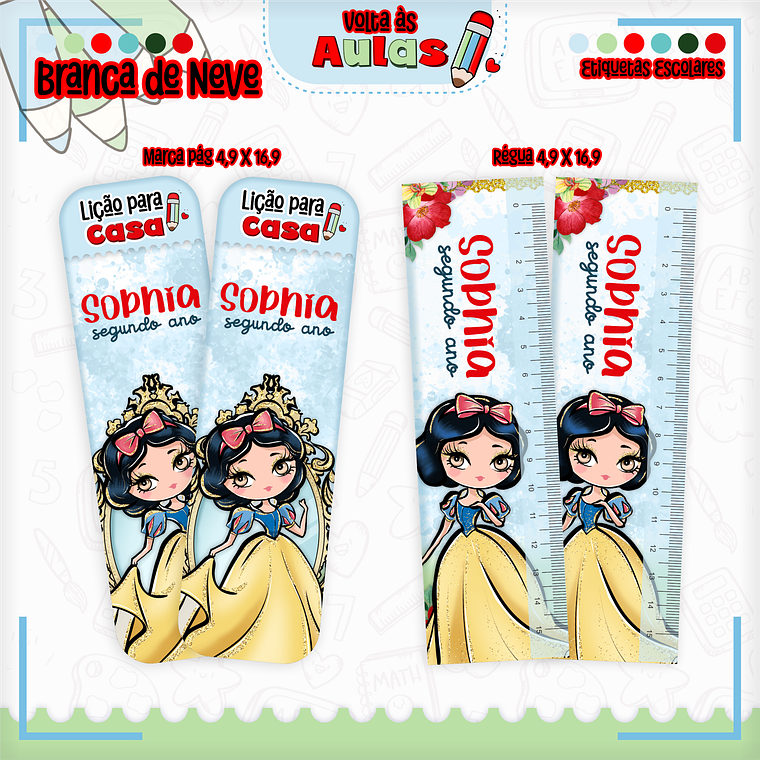 Arquivo Encadernação Kit Escolar - Branca de Neve 12