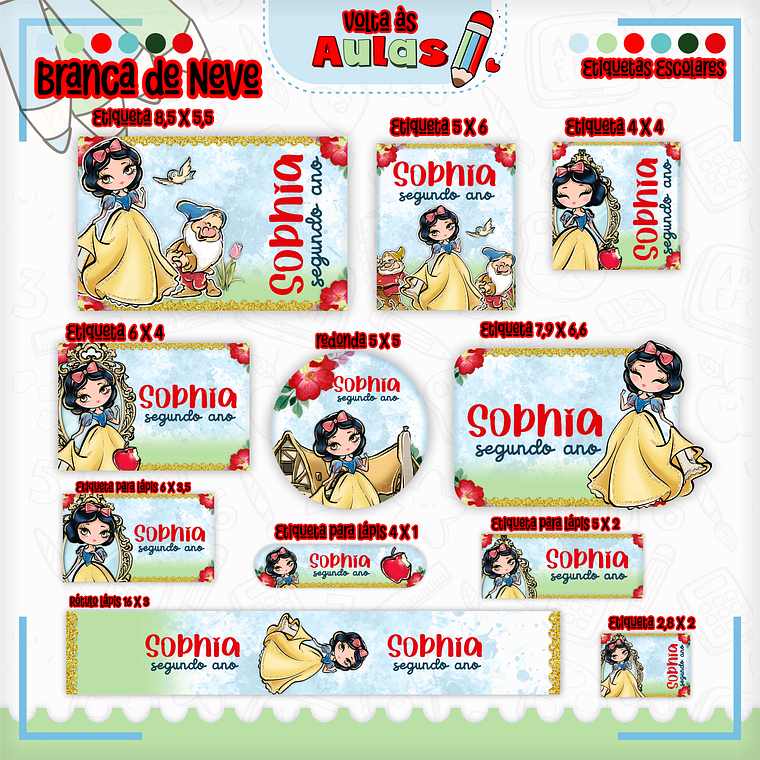 Arquivo Encadernação Kit Escolar - Branca de Neve 14