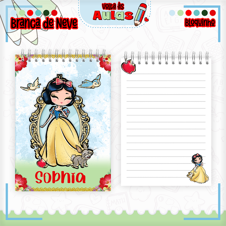 Arquivo Encadernação Kit Escolar - Branca de Neve 16