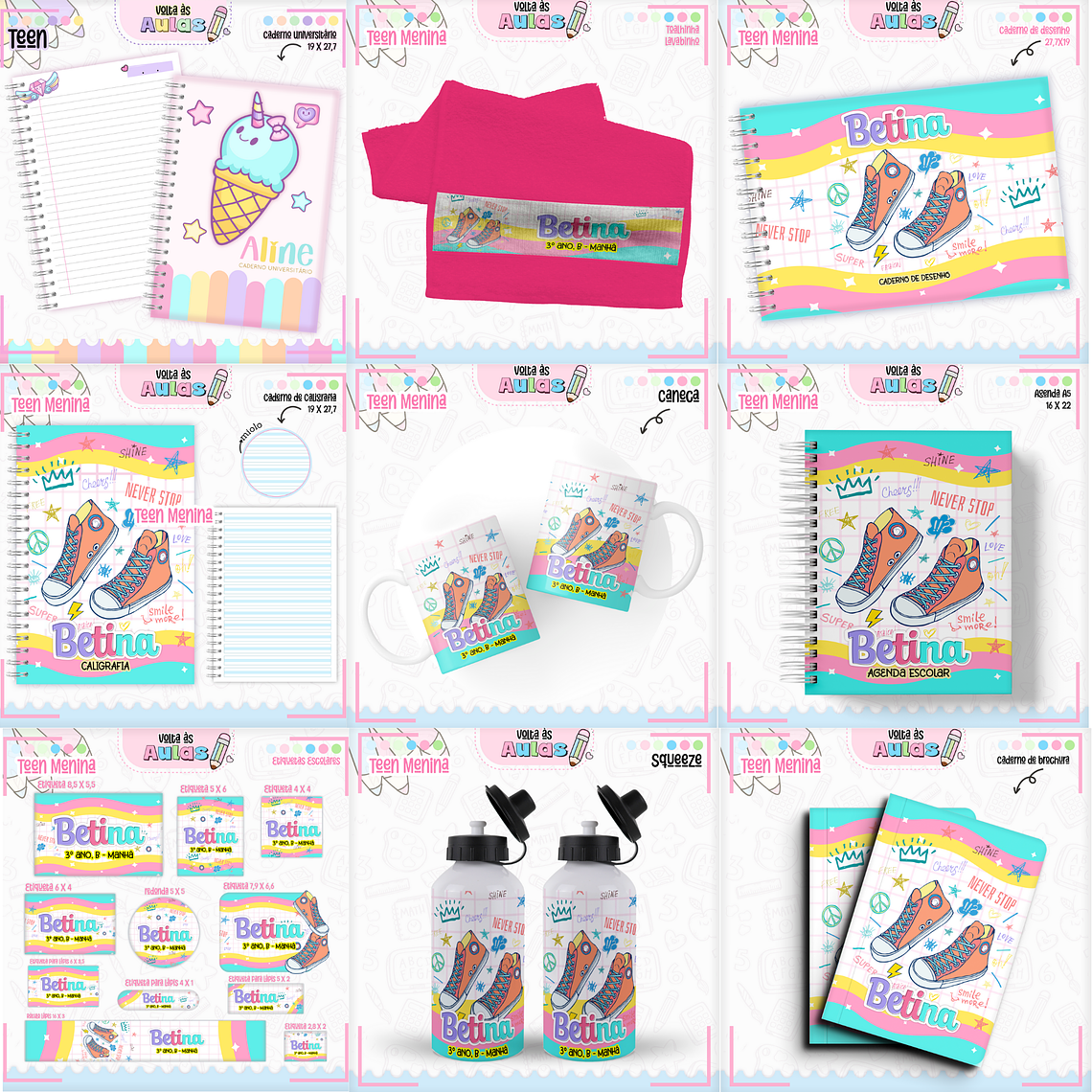 Arquivo Encadernação Kit Escolar - Teen Menina  1